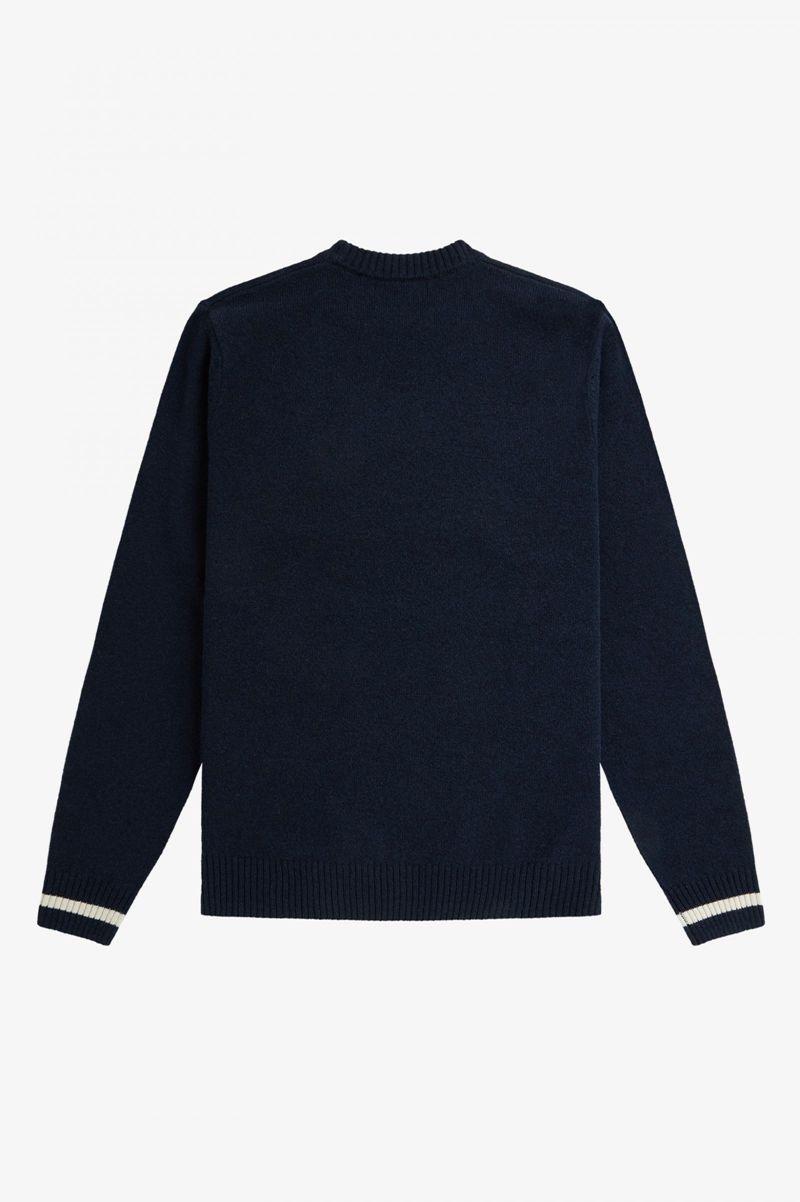 Dark Grey Fred Perry Tipped Crew Neck Jumper Men's Knitwear | PH 1325JPQJ